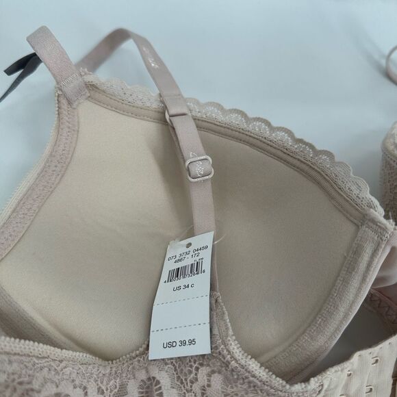 Aerie Real Power Convertible Plunge Push Up Bra White Nude NWT 34C - Picture 5 of 7